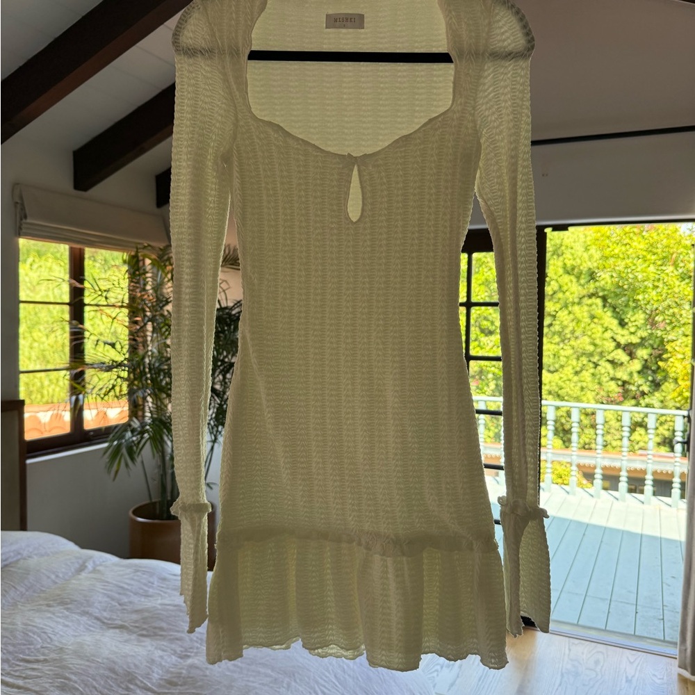 Meshki Cream Long-Sleeve Dress